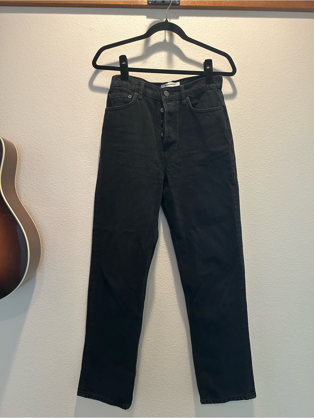 Reformation Cynthia Black Straight-Leg Jeans